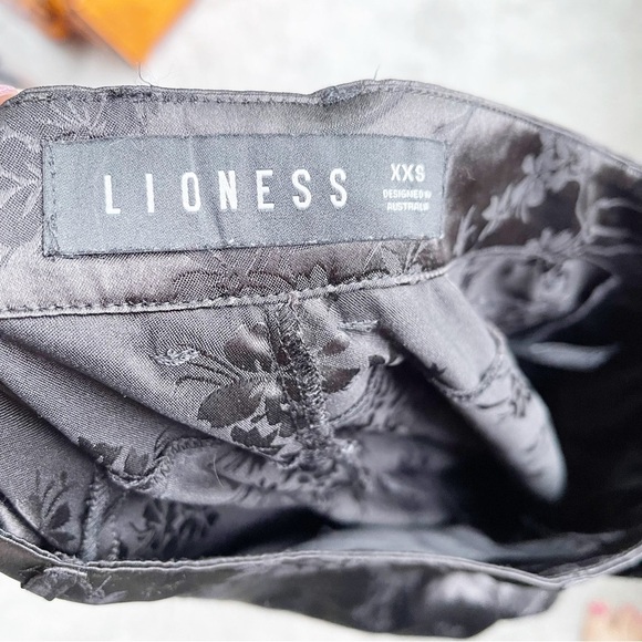 Lioness St. Germain Black Satin Floral Embossed Pants - Picture 8 of 10